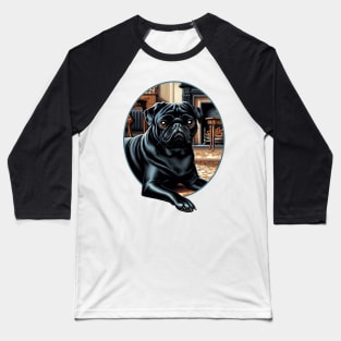 Classy Black Pug Baseball T-Shirt